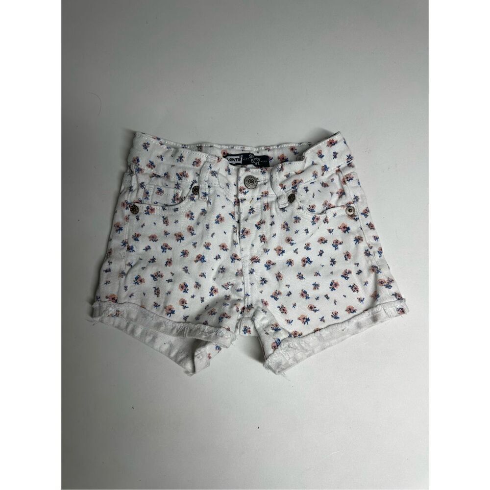 Levi’s Girl Denim Shorty Short Floral Pattern Size 4Reg